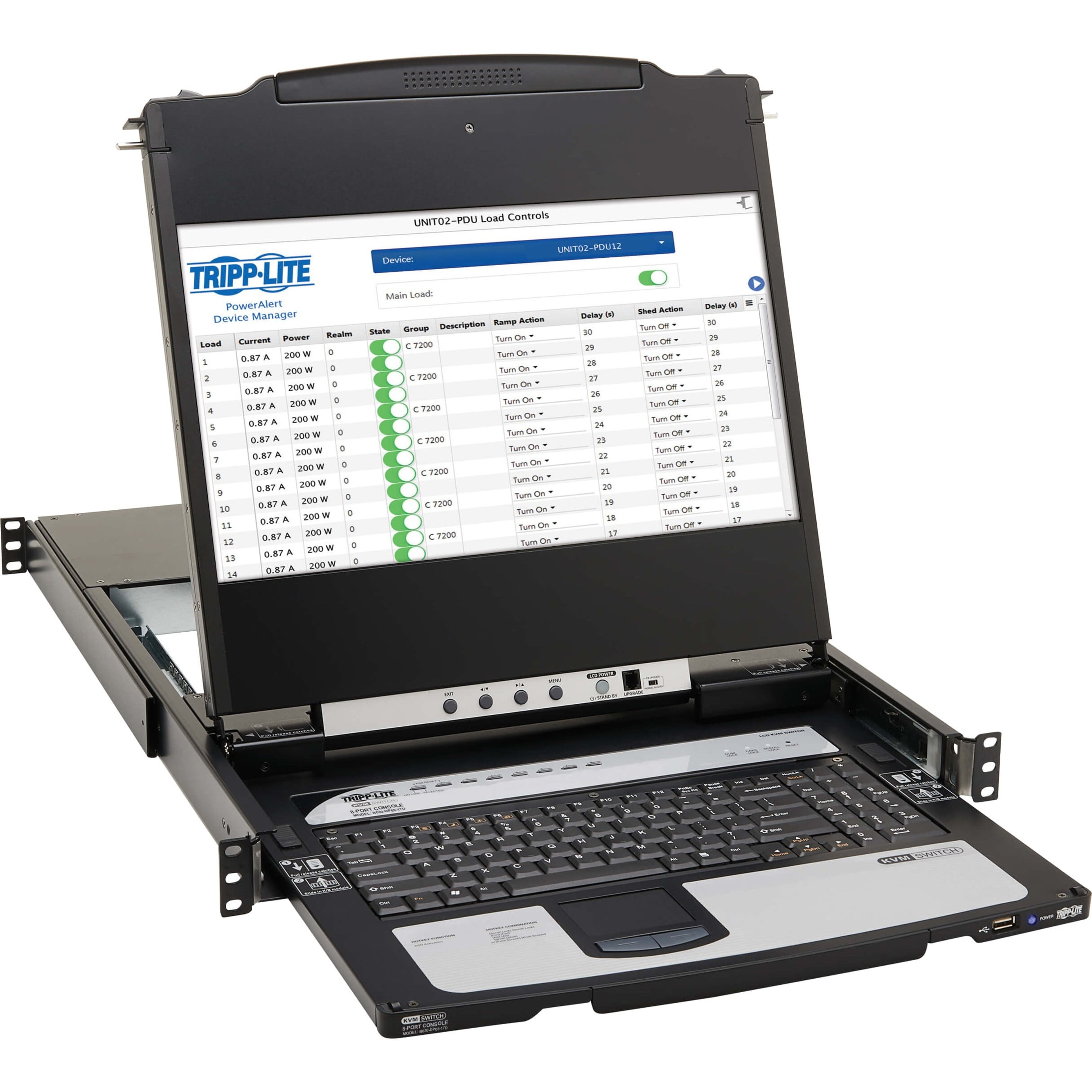 Tripp Lite B030-DP08-17D 8-Port DisplayPort KVM Switch Console