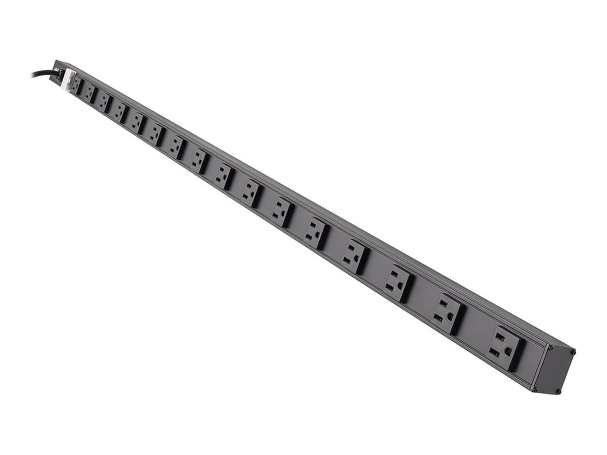 Tripp Lite 16-Outlet Vertical Power Strip, 120V, 15A, NEMA 5-15P, 15 ft. Cord, 48 in., Black Housing (PS4816B)