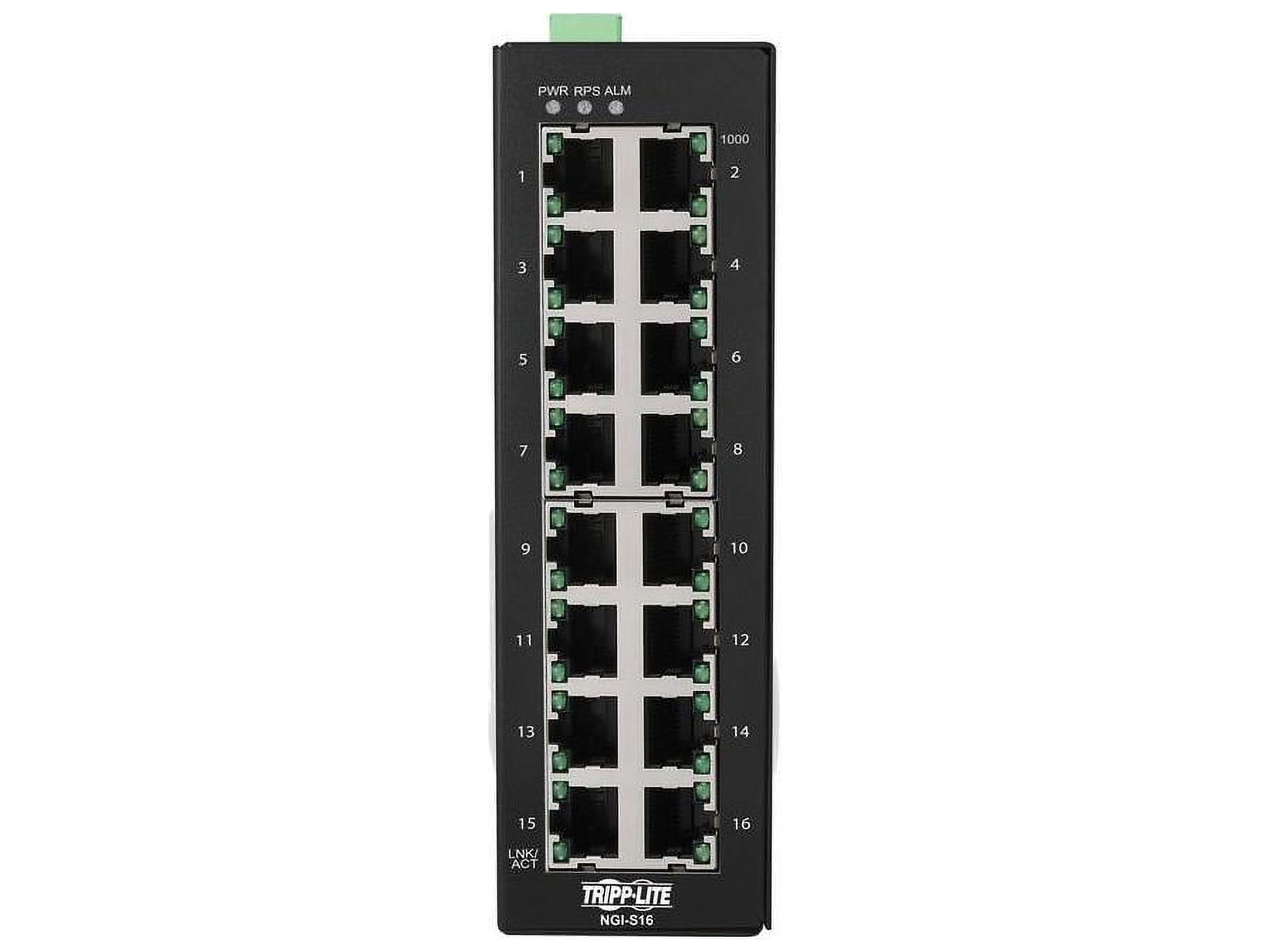 Tripp Lite by Eaton 16-Port Lite Managed Industrial Gigabit Ethernet Switch - 10/100/1000 Mbps, -10?&deg; to 60?&deg;C, DIN Mount - 16 Ports - Manageable - Gigabit Ethernet - 10/100/1000Base-T - TA...