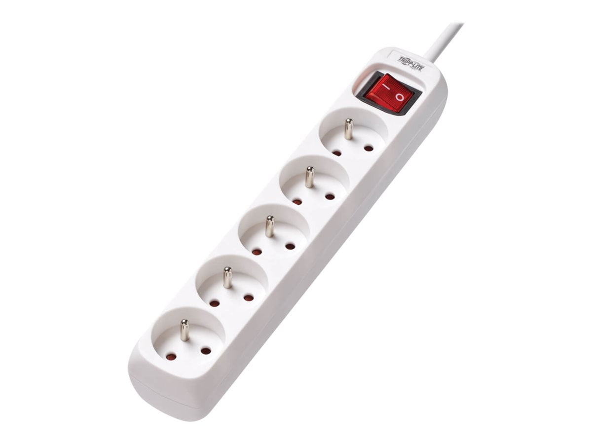 Eaton Tripp Lite Series 5-Outlet Power Strip - French Type E Outlets, 220-250V AC, 16A, 1.5 m Cord, Type E Plug, White - Power strip - 13 A - AC 230 V - input: Type E - output connectors: 5 (Type E) - 5 ft cord - France - white