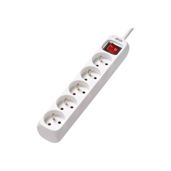Eaton Tripp Lite Series 5-Outlet Power Strip - French Type E Outlets, 220-250V AC, 16A, 1.5 m Cord, Type E Plug, White - Power strip - 13 A - AC 230 V - input: Type E - output connectors: 5 (Type E) - 5 ft cord - France - white