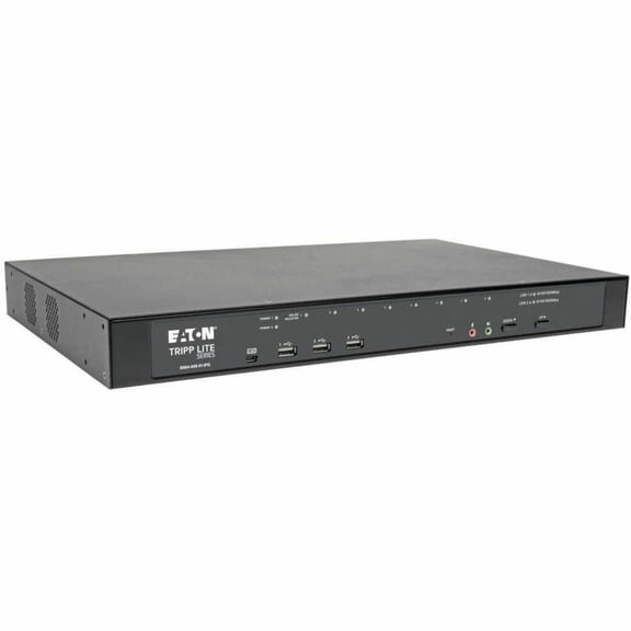 Tripp Lite by Eaton 8-Port Cat5 KVM over IP Switch with Virtual Media - 1 Local & 1 Remote User 1U Rack-Mount TAA - 8 Computer(s) - 1 Local User(s) - 1 Remote User(s) - 11 x Network (RJ-45) - 2 x P...