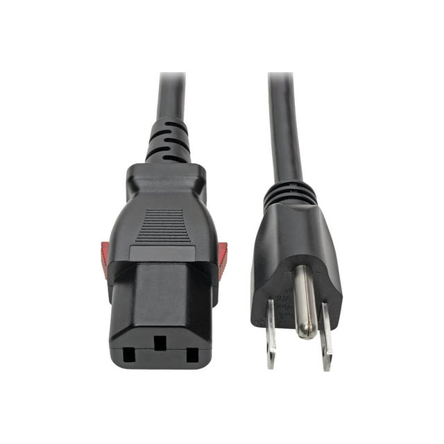 Tripp Lite by Eaton Computer Power Cord NEMA 5-15P to Locking C13 - 10A 125V 18 AWG 3 ft. (0.91 m) - For Monitor, PC, Server, Printer, Computer - 125 V AC Voltage Rating - 10 A Current Rating - Black