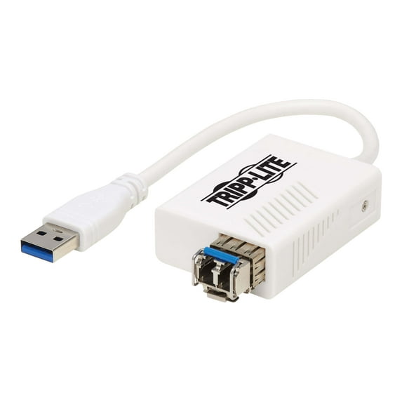 Tripp Lite Ethernet Adapter USB 3.0 Singlemode Fiber Optic LC Transceiver 5km