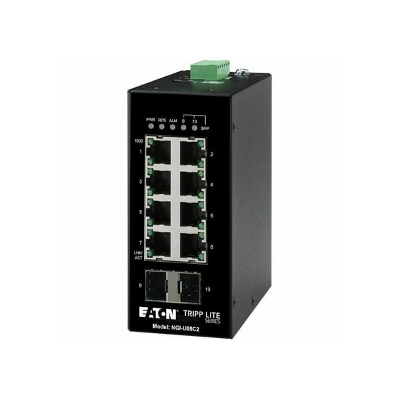Tripp Lite Ethernet Switch Unmanaged 8Port Industrial DIN Mount NGIU08C2