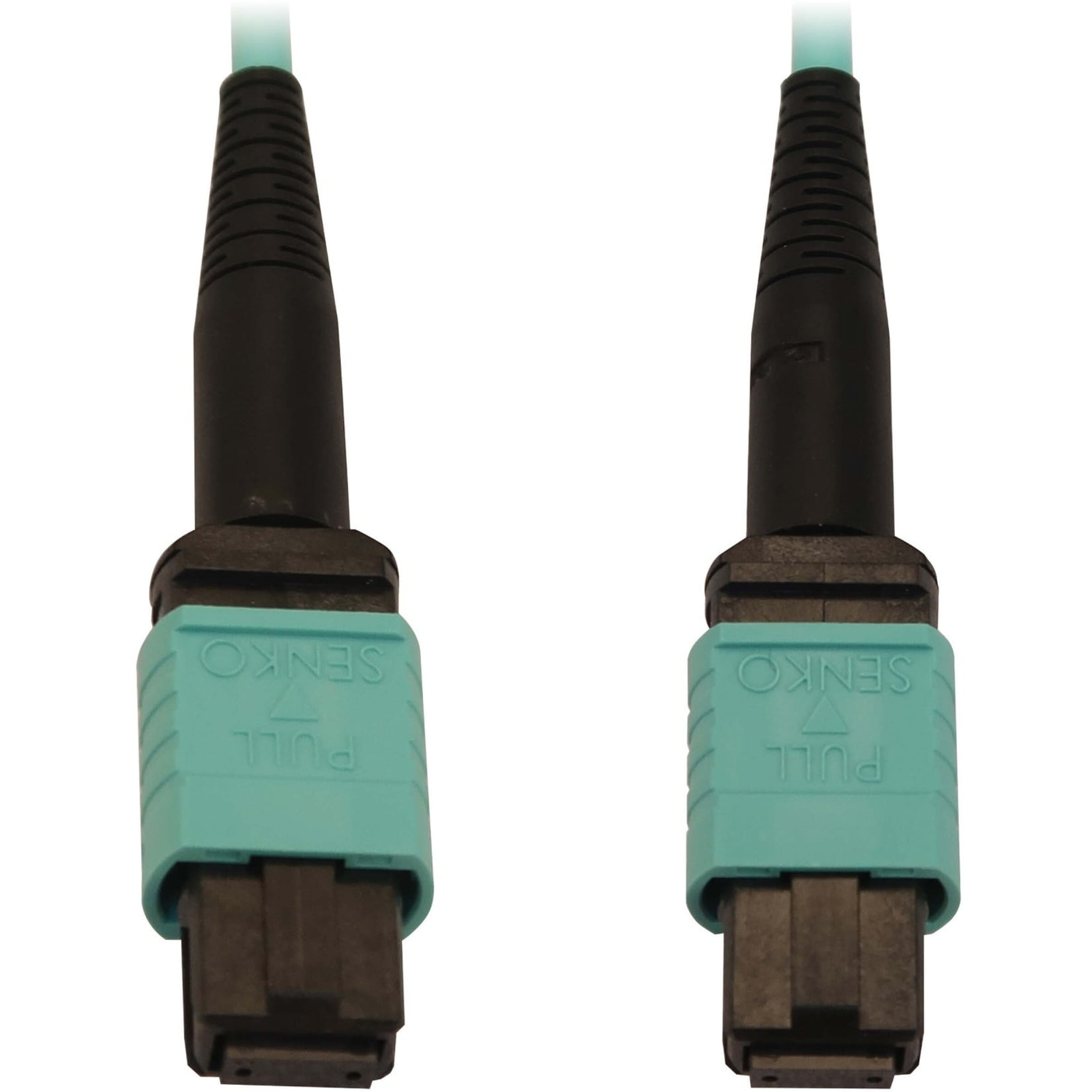 Tripp Lite Multimode Fiber Patch Cable, 50/125 OM3 MTP/MPO (F/F), 12 Fiber, 40/100/400GbE, Aqua LSZH Jacket, 10 Meters / 32.8 Feet (N844B-10M-12-P)