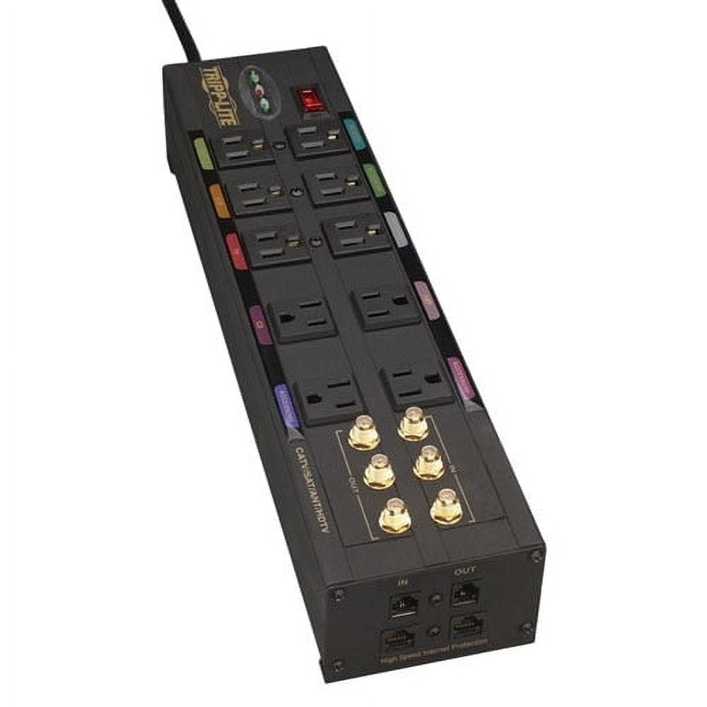 Tripp Lite Home Theater Isobar Surge Protector 10 Outlet RJ11 RJ45 Coax (HT10DBS)