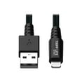 thumbnail image 1 of Tripp Lite Heavy Duty Lightning to USB Sync/Charge iPad iPhone Apple 3ft 3' - First End: 1 x 8-pin Lightning Male Proprietary Connector - Second End: 1 x USB Type A Male - 60 MB/s - MFI - Nickel, 1 of 6