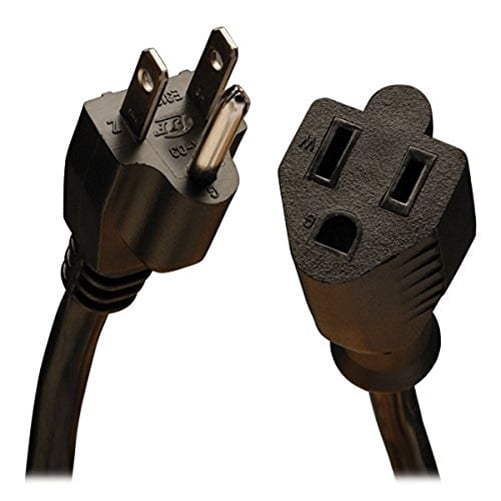 Tripp Lite 15ft Power Cord Extension Cable Heavy Duty 14AWG 5-15P 5-15R 15A 15' - 120 V AC Voltage Rating - 15 A Current Rating - Black