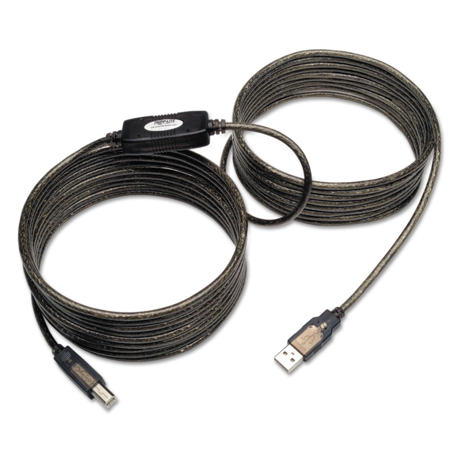 Tripp Lite High-Speed USB 2.0 A/B Active Device Cable, 25', U042-025 ...