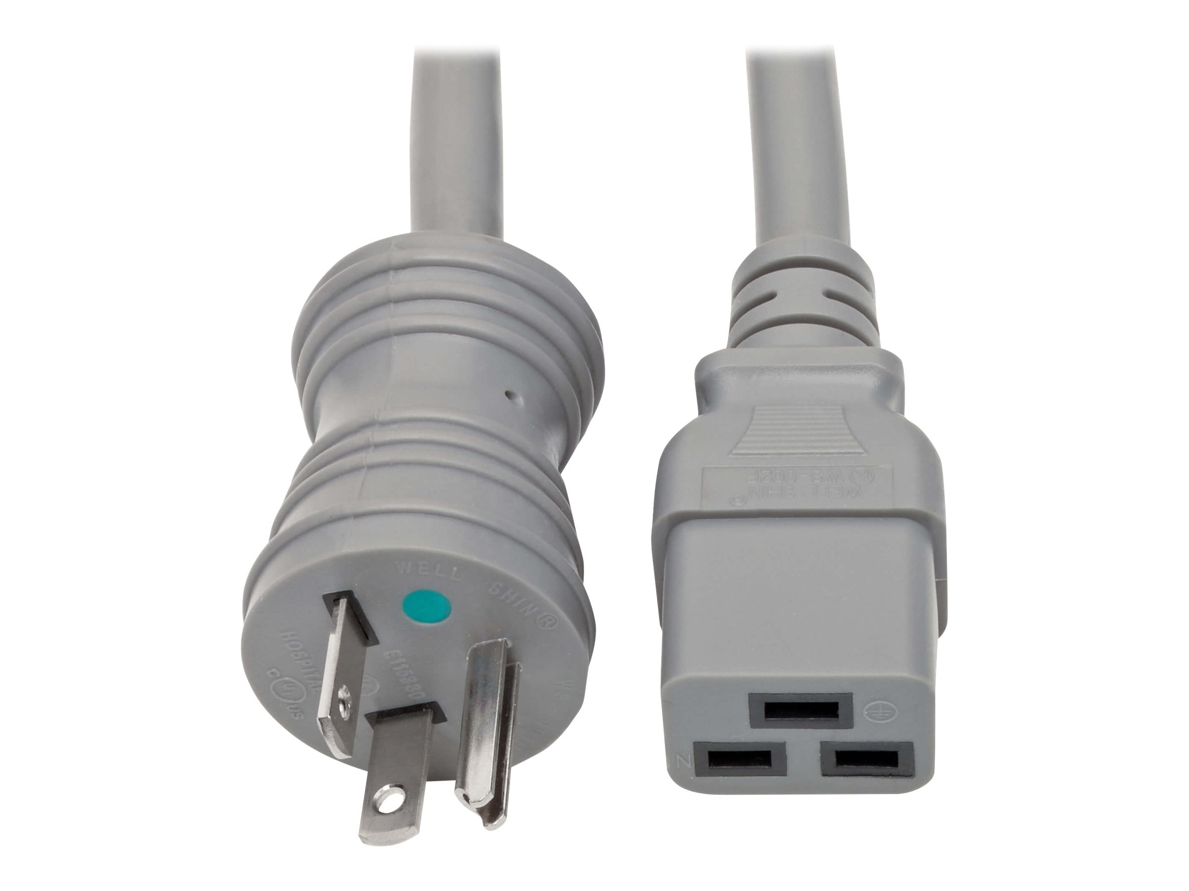 Tripp Lite 6ft Hospital-Grade Power Cord NEMA 5-20P to C19 Heavy-Duty Green