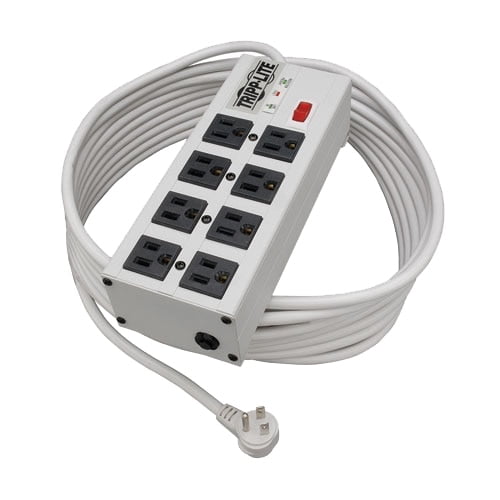 Tripp Lite Isobar Metal Surge Suppressor 8 Outlets 25 ft Cord 3840 Joules Light Gray ISOBAR825ULT