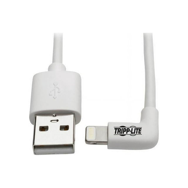 Tripp Lite Lightning to USB Sync Charge Right-Angle iPhone iPad White 6ft (M100-006-LRA-WH)