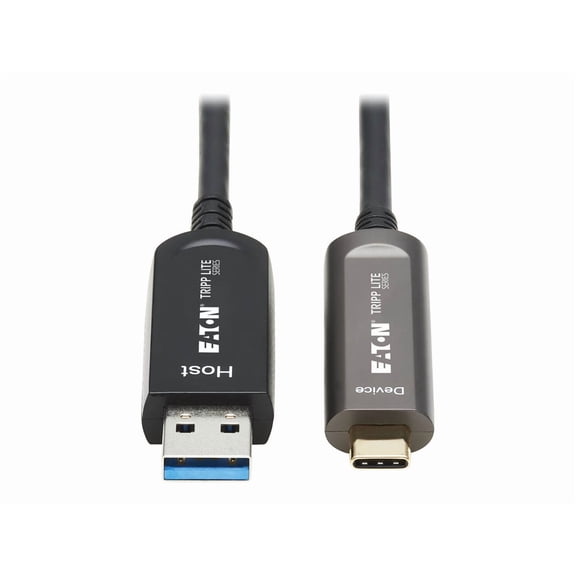Tripp Lite Long Distance USB-A to USB-C Cable - 32.8ft/10Meters, 10 Gbps Data, Fiber Active Cable, Backward Compatible USB 3.2 Gen 2, Male-to-Male