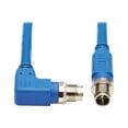 thumbnail image 1 of Tripp Lite M12 X-code Cat6a 10g F/UTP Cmr-lp Shielded Ethernet Cable (right-Angle M/m), Ip68, Poe, Blue, 3 M (9.8 Ft.) - Network Cable - Taa Compliant - 8 Pin M12-x (m) Right-Angled to 8 Pin M12-x, 1 of 5