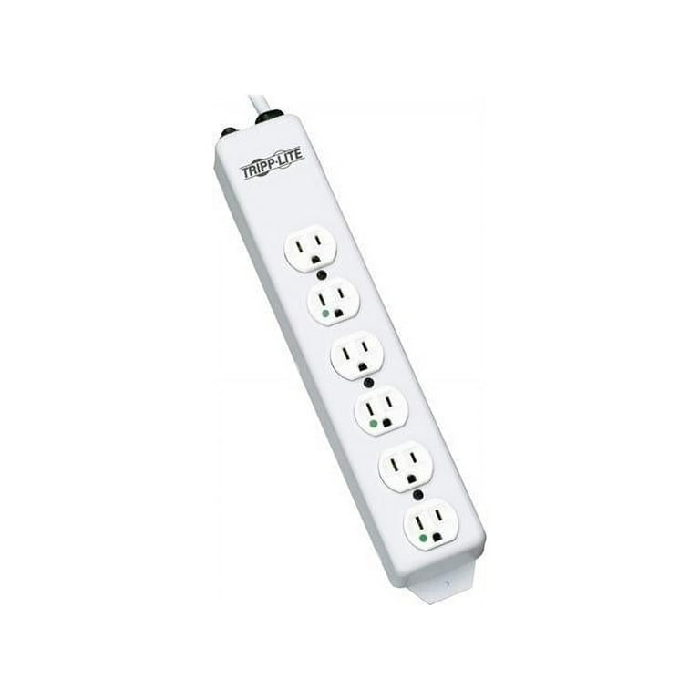 Medical-Grade Power Strip for Patient-Care Vicinity, 6 Outlets, 15 ft Cord, White Medical-Grade Power Strip for Patient-Care Vicinity, 6 Outlets, 15 ft Cord, White