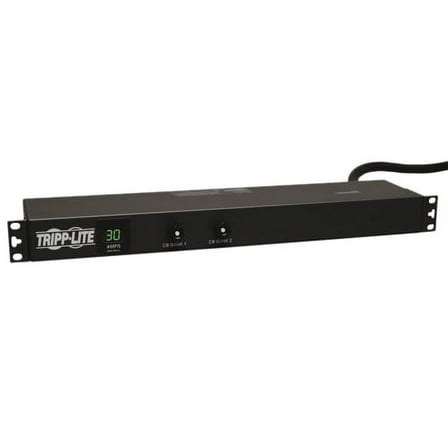 Tripp Lite Metered PDU, 30A, 12 Outlets (5-15/20R), 120 V, L5-30P, 15 ft. Cord, 1U Rack-Mount Power (PDUMH30)