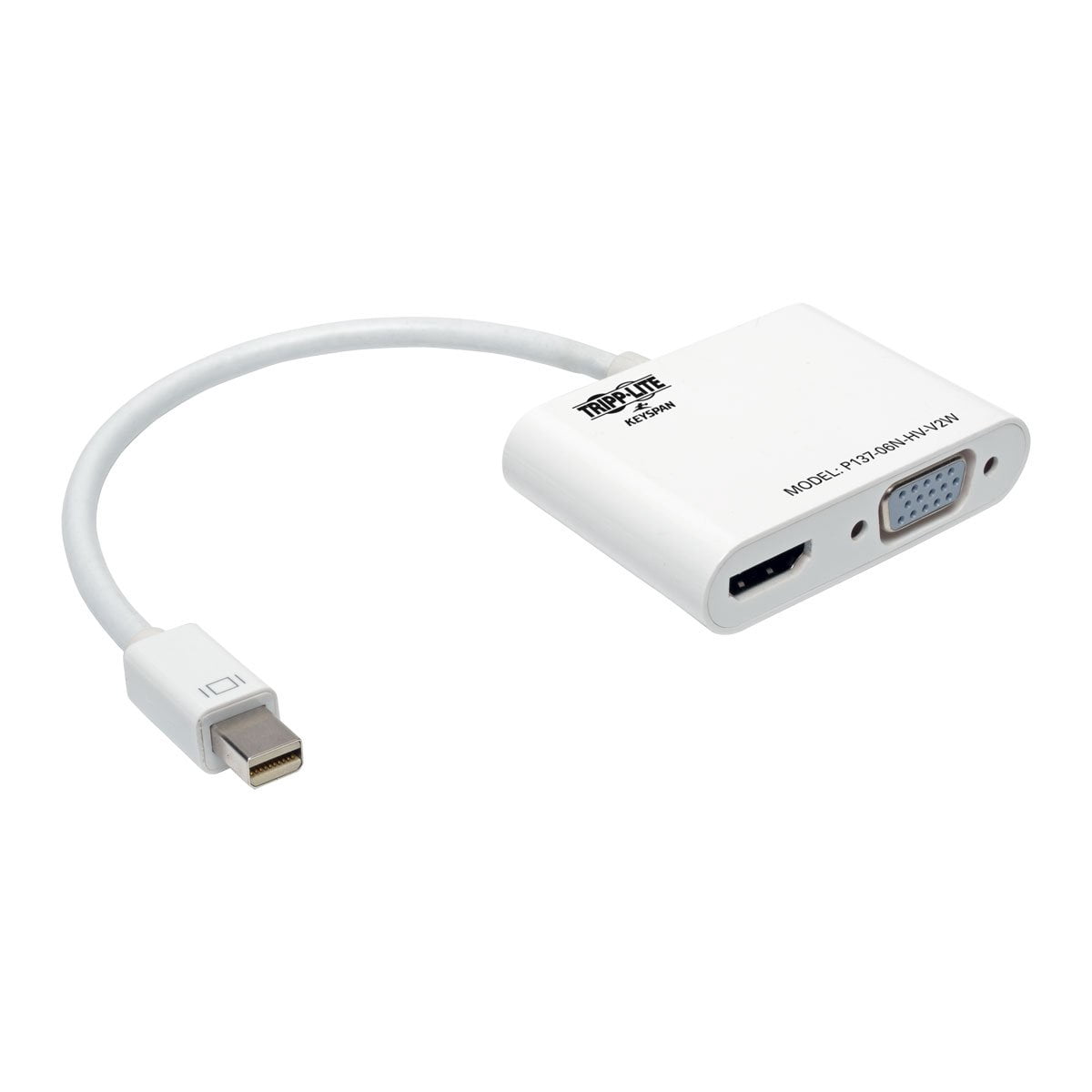 Tripp Lite Mini DisplayPort 1.2 to VGA/HDMI Adapter Converter, Active, 1920 X 1200, 1080P, Black, Mdp Adapter (P137-06N-HV-V2W)