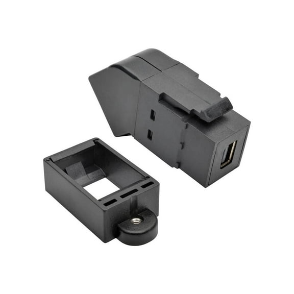 Tripp Lite Mini DisplayPort to DisplayPort Keystone Panel Mount Coupler Angled FF - 1 x Mini DisplayPort Female Digital Audio/Video - 1 x DisplayPort Female Digital Audio/Video