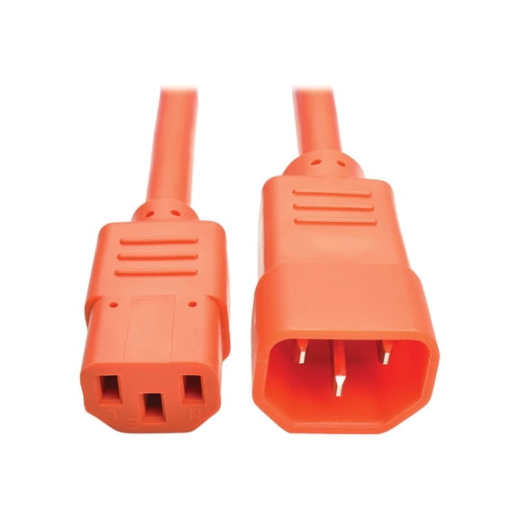 Tripp Lite Model P004-002-AOR 2 ft. Standard Computer Power Extension Cord, 10A, 18 AWG (IEC-320-C14 to IEC-320-C13) Male to Female