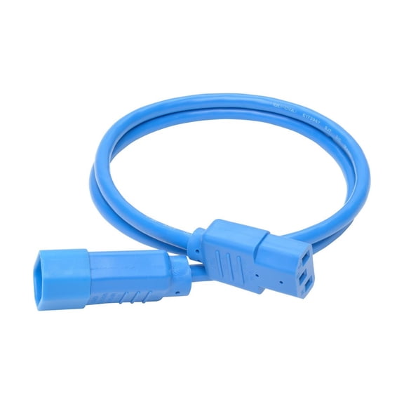 Tripp Lite 3ft Computer Power Extension Cord 10A 18 AWG C14 to C13 Blue 3' - For Computer, Scanner, Printer, Monitor, Power Supply, Workstation - 230 V AC Voltage Rating - 10 A Current Rating - Blue