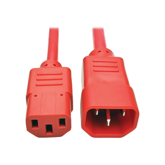 Tripp Lite Model P004-003-ARD 3 ft. Standard Computer Power Extension Cord, 10A, 18 AWG (IEC-320-C14 to IEC-320-C13) Male to Female