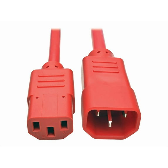 Eaton Tripp Lite Series Heavy-Duty PDU Power Cord C13 to C14 15A 250V 14 AWG 3 ft. 0.91 m Red