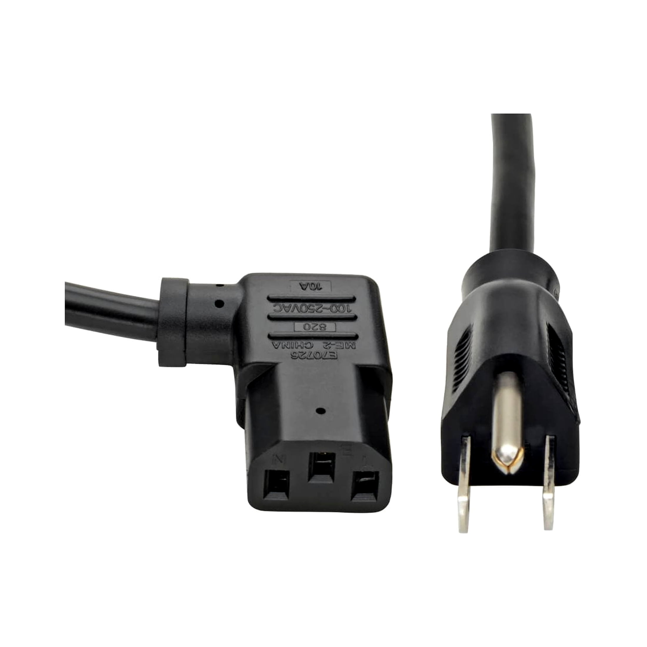 Tripp Lite 6ft Computer Power Cord (NEMA 5-15P to Right Angle IEC-320-C13)