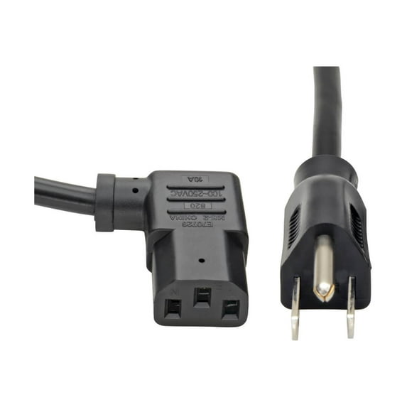 Tripp Lite 10ft Computer Power Cord (NEMA 5-15P to Right Angle IEC-320-C13)