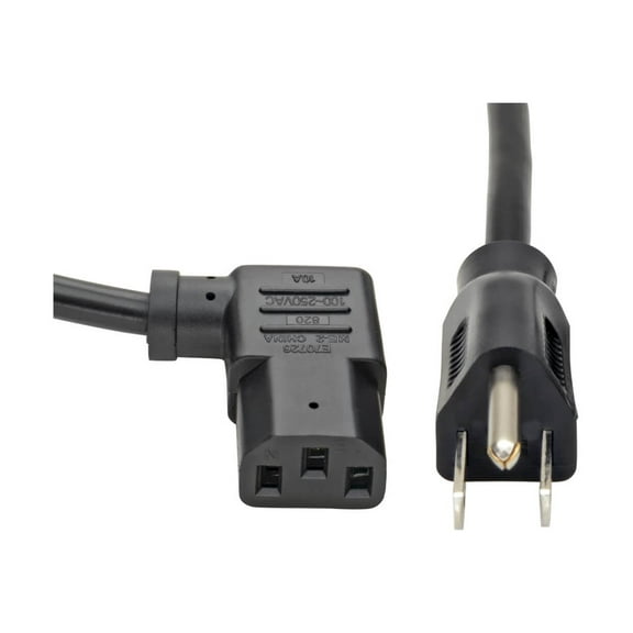 Tripp Lite Model P006-010-13RA 10 ft. Standard Computer Power Cord, 10A, 18AWG (NEMA 5-15P to Right Angle IEC-320-C13)