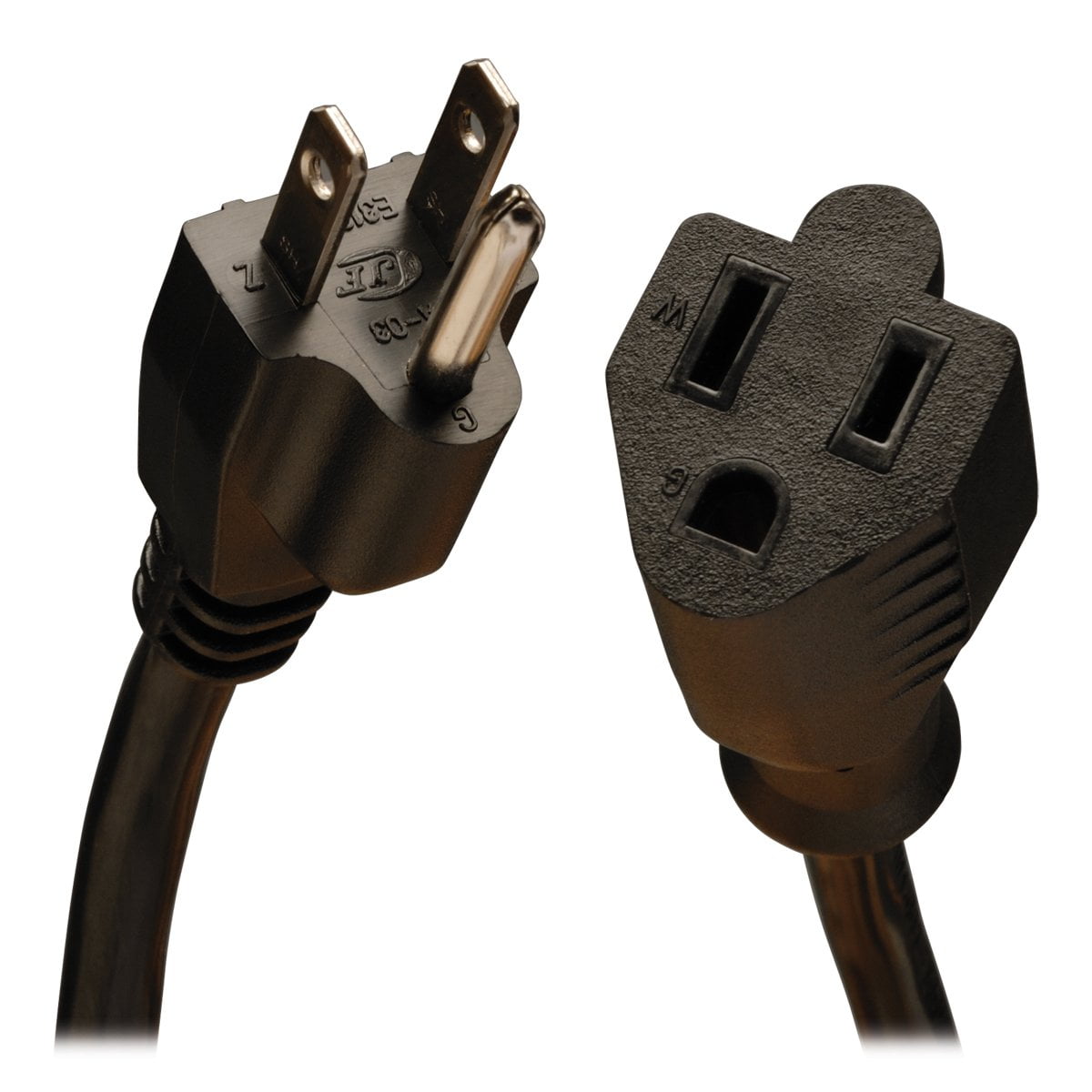 Eaton Tripp Lite Series Power Extension Cord, NEMA 5-15P to NEMA 5-15R - 10A, 120V, 18 AWG, 25 ft. (7.62 m), Black - Power extension cable - NEMA 5-15 (F) to NEMA 5-15 (M) - AC 110 V - 25 ft - black