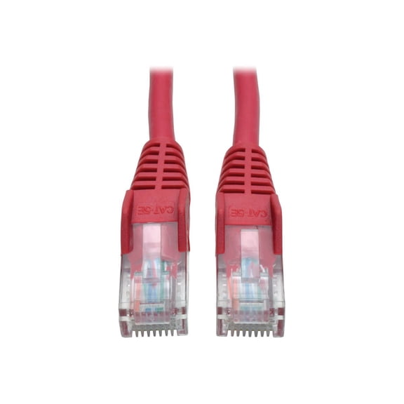 Tripp Lite Cat5e 350 MHz Snagless Molded UTP Patch Cable (RJ45 M/M), Red, 6 ft. - First End: 1 x RJ-45 Male Network - Second End: 1 x RJ-45 Male Network - 1 Gbit/s - Patch Cable - Gold Plated Contact