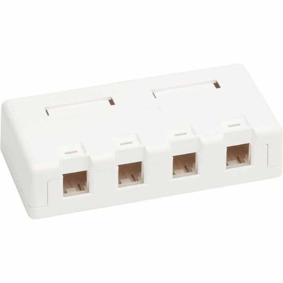 Tripp Lite Surface-Mount Box for Keystone Jacks, 4 Ports, White