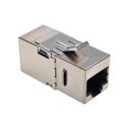 thumbnail image 1 of Tripp Lite N235-001-SH-D Cat6 Straight-Through Modular Shielded In-Line Snap-In Coupler w/90-Degree Down-Angled Port RJ45 F/F, 1 of 4