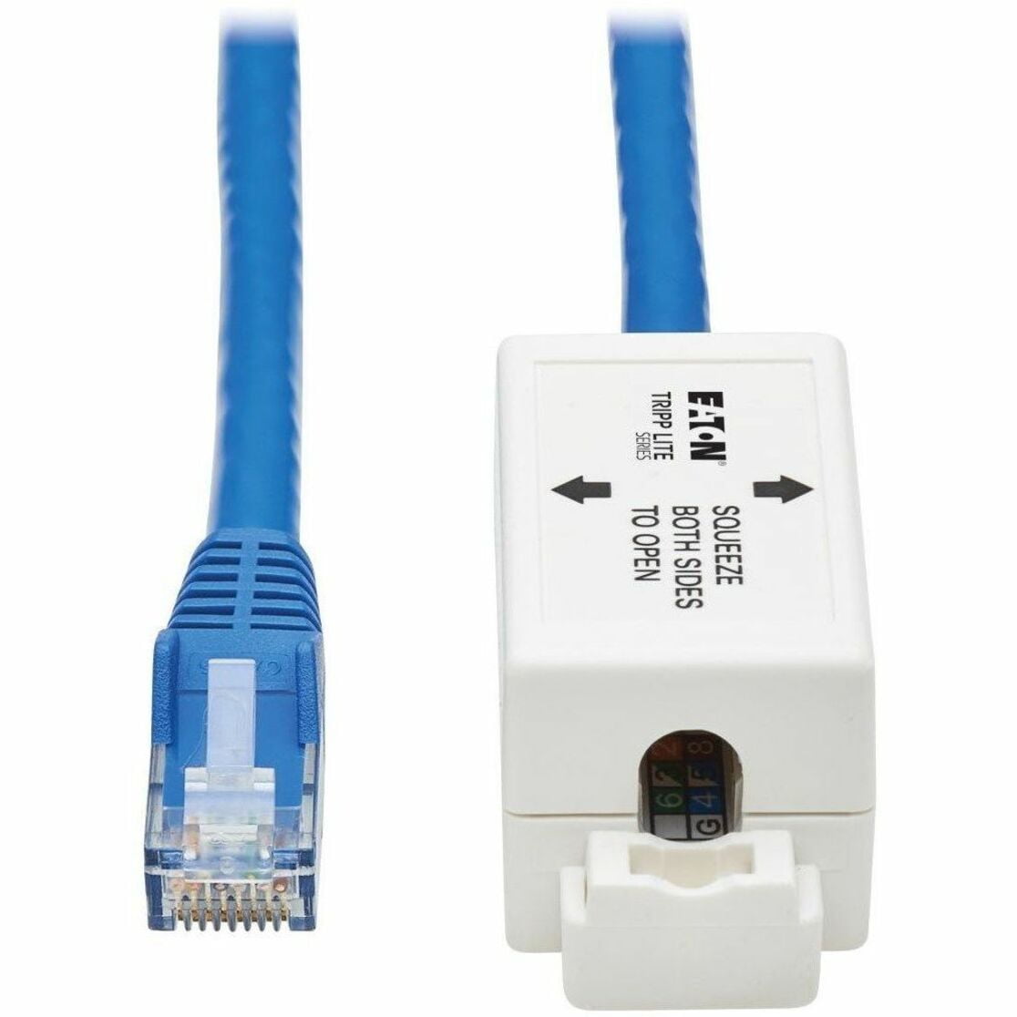 Tripp Lite N237A-F18N-WHSH 18" Cat6a Keystone Jack Cable RJ45 Blue