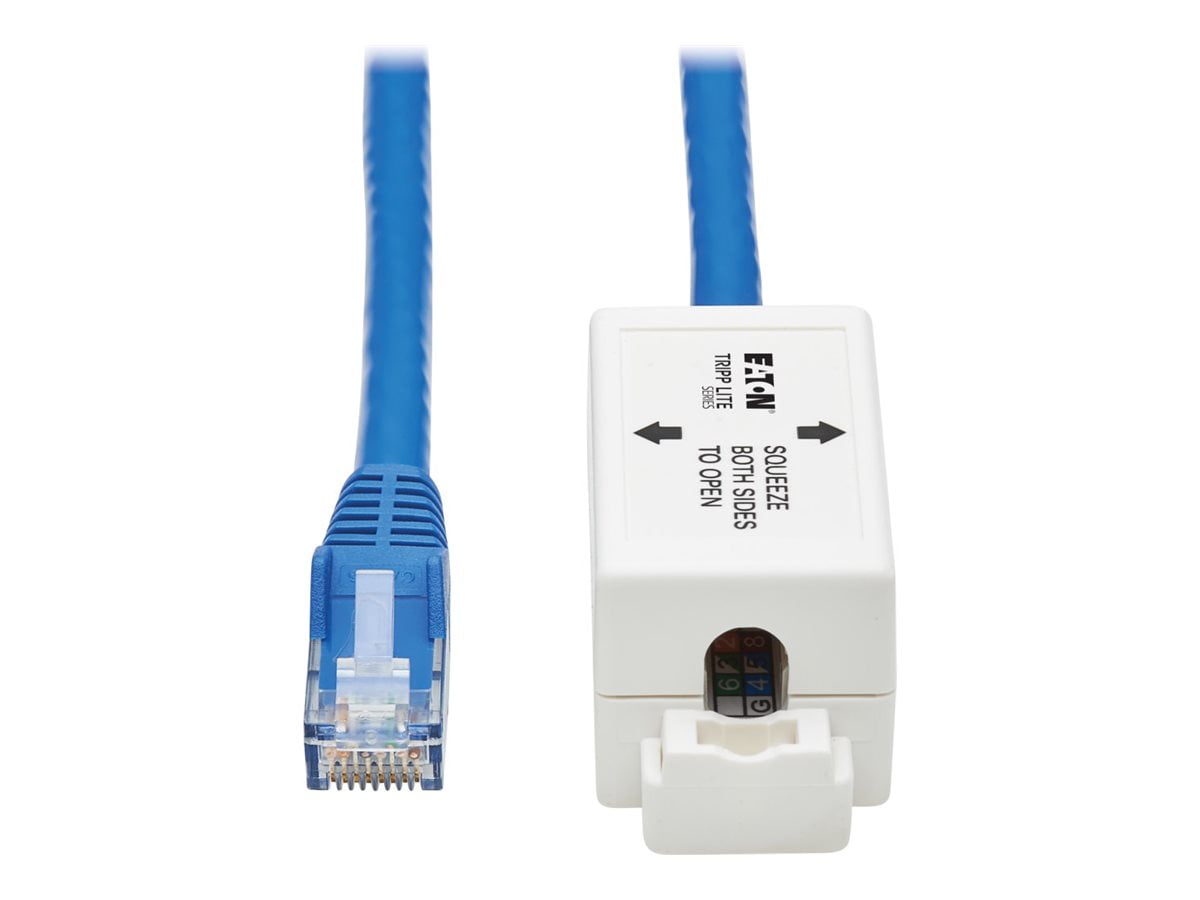 Tripp Lite N237A-F18N-WHSH 18" Cat6a Keystone Jack Cable RJ45 Blue