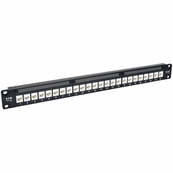 Tripp Lite N254-024-6A 24-Port Rackmount Cat6A Feedthrough Patch Panel Rj45 Ethernet 1U