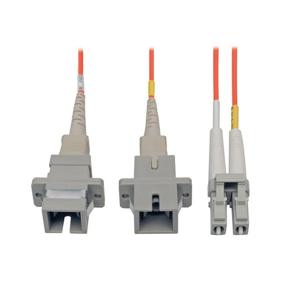 Tripp Lite 0.3M Duplex Multimode Fiber Optic 62.5/125 Adapter LC/SC M/F 1ft 1' 0.3 Meter (N458-001-62)