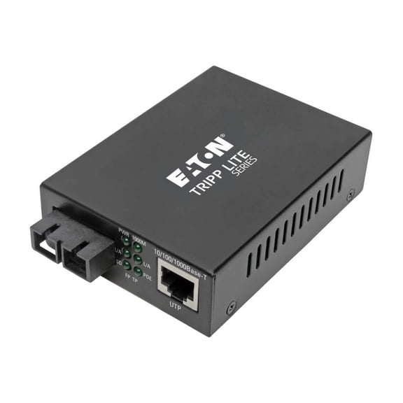Tripp Lite Gigabit Multimode Fiber To Ethernet Media Converter, Poe+ - 10/100/1000 Sc, 850 Nm, 550 M (1804 Ft.) - Fiber Media Converter - Gige - 10base-t, 100base-tx, 1000base-t - Rj-45 / Sc