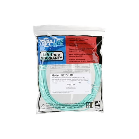 Eaton Tripp Lite Series 10Gb Duplex Multimode 50/125 OM3 LSZH Fiber Patch Cable, (LC/LC) - Aqua, 15M (50 ft.) - Patch cable - LC multi-mode (M) to LC multi-mode (M) - 15 m - fiber optic - duplex - 50 / 125 micron - OM3 - halogen-free - aqua