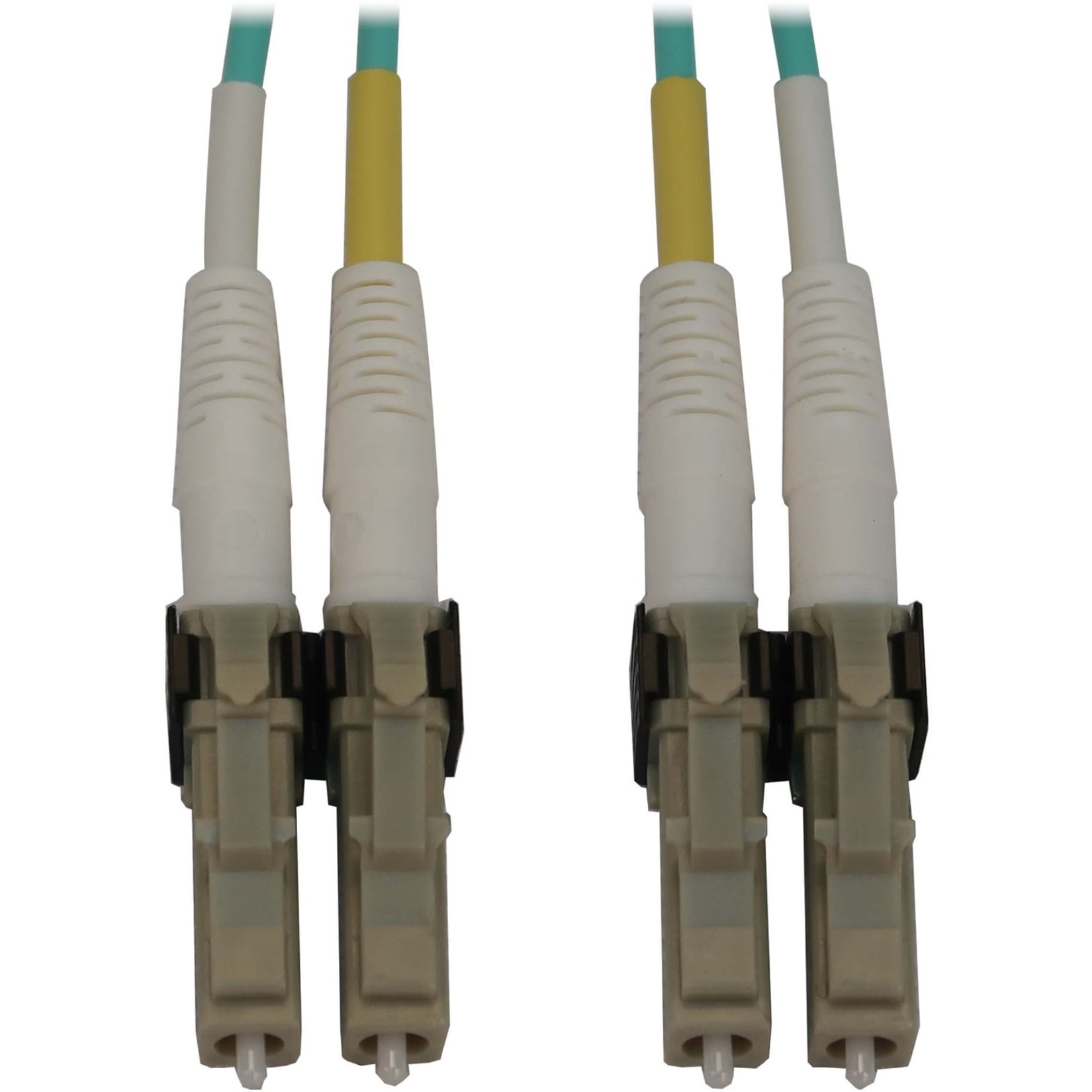Tripp Lite N820X-08M Fiber Optic Duplex Network Cable, Aqua Jacket, Beige Connector