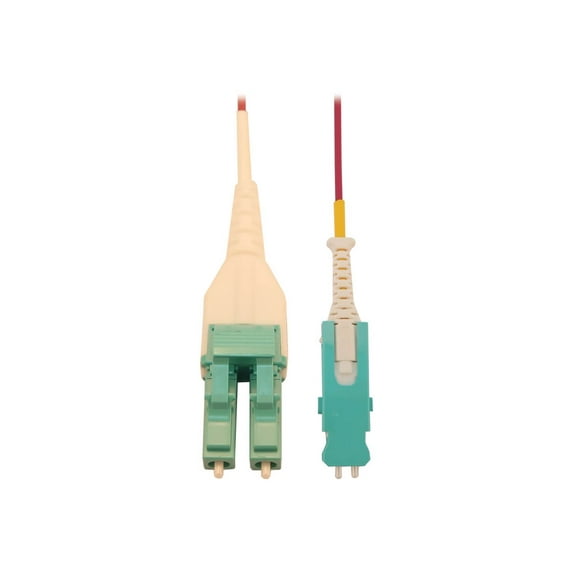 Tripp Lite N823L-05M-MG Fiber Optic Duplex Network Cable, Magenta Jacket, Aqua Connector, White Connector