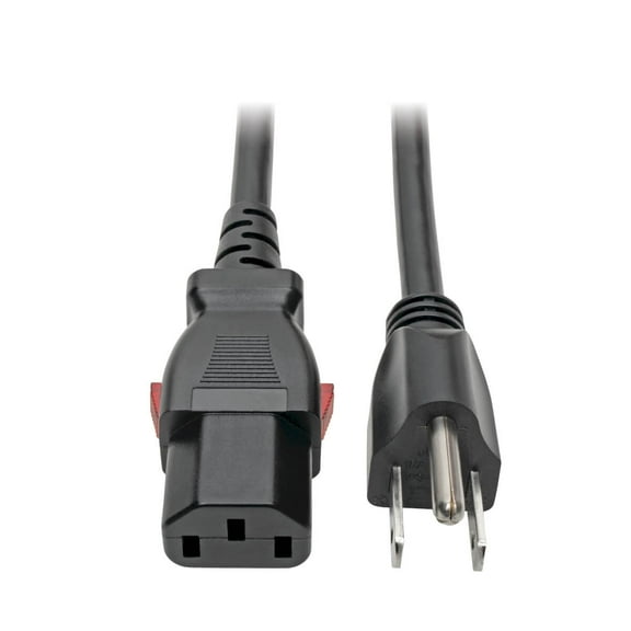 Tripp Lite Nema 5-15p To C13 Computer Cord, Locking C13 Connector - 10a, 125v, 18 Awg, 1 Ft. - Cable - Nema 5-15p (m) To Iec 60320 C13 Locking - Ac 125 V - 10 A - 1 Ft - Black