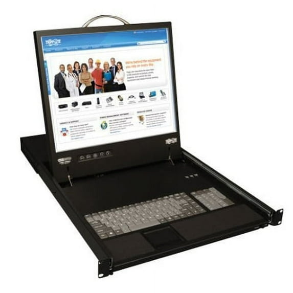 8PORT KVM RACK CONSOLE 19 LCD 1U KEYBOARD CAT5 100FT MAX