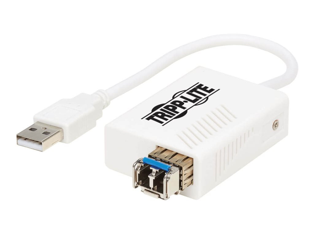 Eaton Tripp Lite Series USB 2.0 Ethernet NIC Adapter - 10/100 Mbps, 100Base-FX, LC, Multimode Fiber, White - Network adapter - USB 2.0 - 10/100 Ethernet x 1 - 1310 nm - white