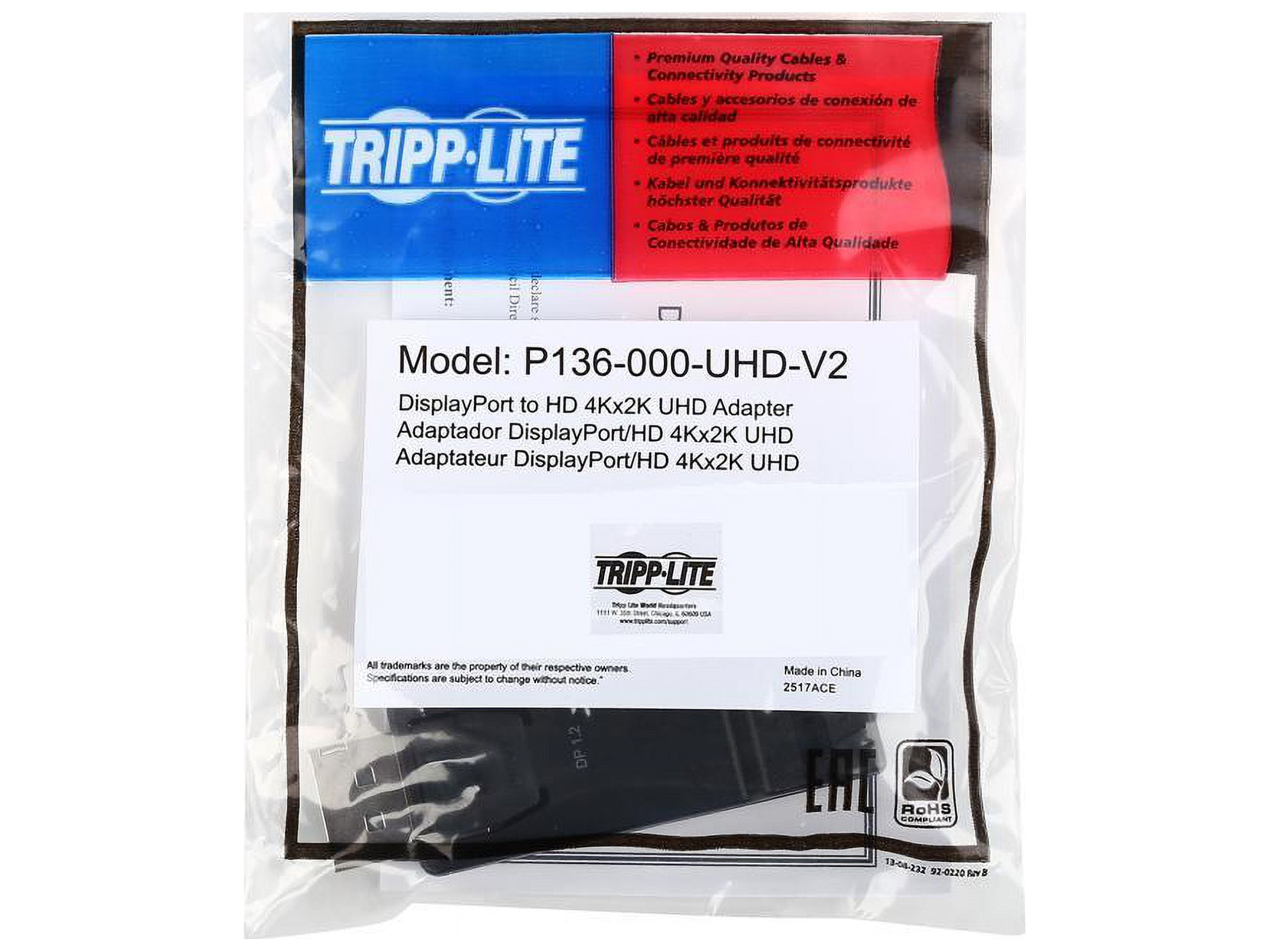 Tripp Lite Displayport To Hdmi Adapter Dp To Hdmi Compact 4k X 2k @ 24/30hz M/f Dport 1.2 - Adapter - Displayport Male To Hdmi Female - Black - 4k Support