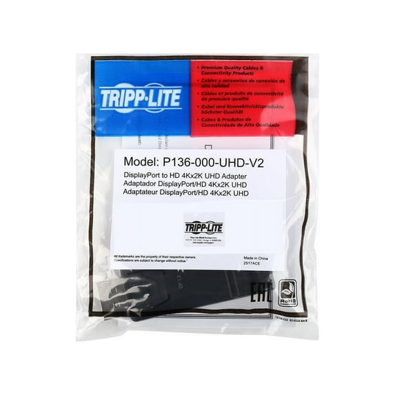 Tripp Lite Displayport To Hdmi Adapter Dp To Hdmi Compact 4k X 2k @ 24/30hz M/f Dport 1.2 - Adapter - Displayport Male To Hdmi Female - Black - 4k Support