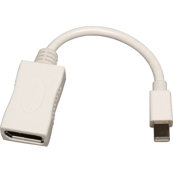 Tripp Lite P139-06N-DP Audio/Video Cable Adapter - for Monitor - 6" - 1 x Mini DisplayPort Male Digital Audio/Video - 1 x DisplayPort Female Digital Audio/Video - White