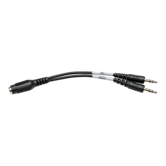 Tripp Lite P318-06N-FMM 6" Audio Headset Splitter Adapter 4 Position 2x 3 Position 3.5mm Female to Male