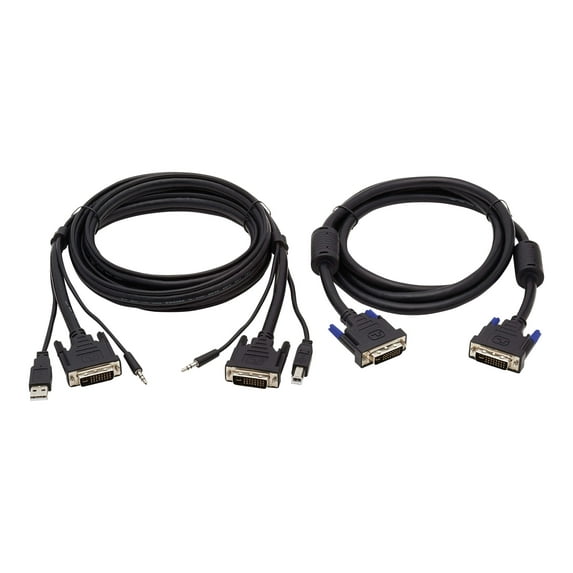Tripp Lite P784-006-DV Dual DVI KVM Cable Kit - DVI, USB, 3.5 mm Audio (3xM/3xM) + DVI (M/M), 1080p, 6 ft., Black